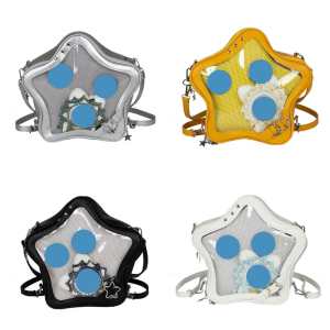 Pu Leather Ita Bag Backpack Crossbody Bag Kawaiis Pin Display Bag Star Shaped Itabag Shoulder Bags Satchels for Womens