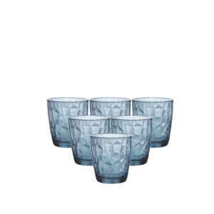 Bộ 6 Ly Thủy Tinh Diamond Bormioli Rocco 350230M02321990 (300ml / Ly) - Xanh biển