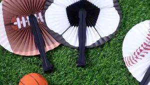 DIY Football Baseball Basketball Soccer Fans Paper Hand Fans Sports Themed Party Decorations for Birthday Baby Shower Summer