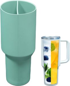 BBK Two in One Double-Flavour Inner Tray for Stanley TumblerStanley Cup Accessories Compatible for Stanley Cup 40 oz Food Grade Reusable Liner for Office Party（matcha green
