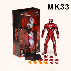 ZD Toys Original MCU Iron Man Tony Stark Suit Up Gantry MK1 MK2 MK3 MK4 MK5 MK6 MK7 MK42 MK43 MK45 MK46 Iron Patriot Action Figure Joint Movable Articulated 1:10 Scale