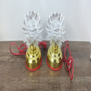 [HCM]Bộ 2 đèn thờ hoa sen đổi màu cắm điện - 1812 ( trắng ) - D9/10 x H12 cm