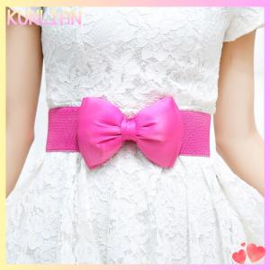 [KUNLIAN] Phụ nữ mới Bowknot cummerbunds đàn hồi Bow rộng căng bukle Dây thắt lưng vành đai thời trang cô gái ăn mặc Phụ Kiện Thắt lưng Thắt lưng