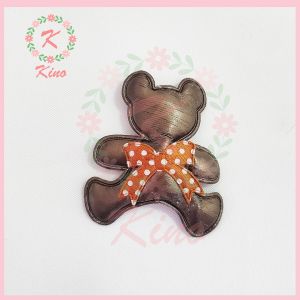 Patch aplikasi boneka cokelat pita gliter bahan satin aksesoris baju anak hiasan hampers aksesoris hampers hadiah dekorasi souvenir seserahan pernikahan