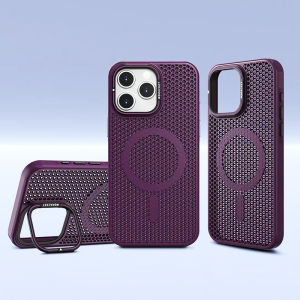 MagSafe Magnetic Cooling Stand Phone Case For iPhone 16 15 14 13 12 Pro Max Slim Shockproof Hard Cover For iPhone 16 15 14 Plus Heat Dissipation Protective Casing With Camera Bracket