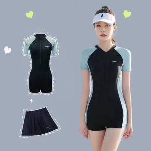 Womens Sports Swimwear student One Piece Swimsuit