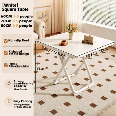 Round Table Foldable Nordic Solid Wooden Heavy Duty Folding Dining Table Coffee table For Dining/Rental housing/Set up a stall/Outdoor/Study Table