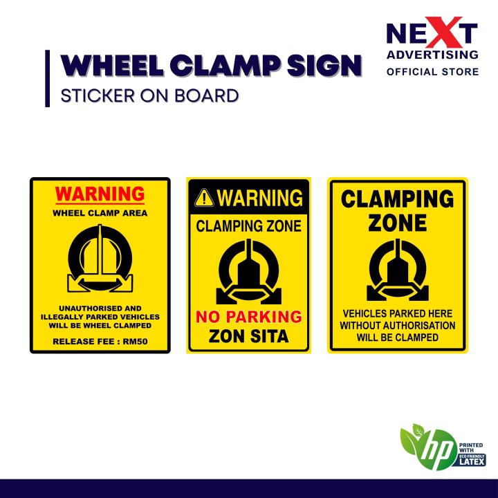 Wheel Clamp Area Signage Sticker On Board Lazada