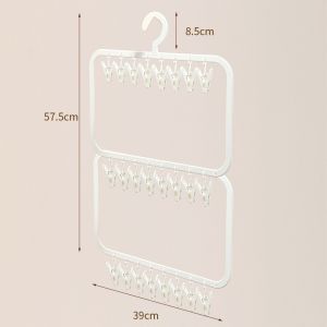 ไม้แขวนเสื้อเด็กไร้รอยต่อ พลาสติก คลิปหนีบเสื้อผ้าเด็ก ถุงเท้า คลิปหนีบถุงเท้าเก็บของไร้รอยต่อ กันลม G3555