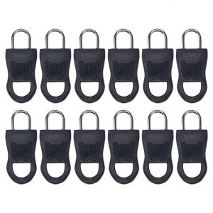 12Pieces Zippers Pull Replacement Set Zippers Gripper Mend Fixer for Suitcases Luggage Boot Backpacks Purse Jeans