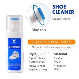 100ml White Shoe Cleaner Brightener Cleaning Magic Shoes Powder Yellow Edge Whitening Brush