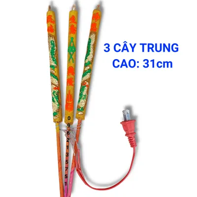 Bộ 3 cây Nhang Điện (Hương điện) Nhỏ - Trung - Lớn 220V