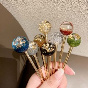 Y2K2 1PC Gifts Metal Starry Sky Gold Foil Women Hair Clasp Hair Stick Hairpin Hair Accessories