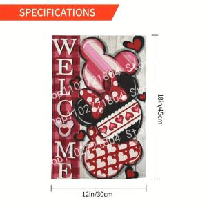 Christmas gifts Welcome Mickey Mouse House Flag Cute Romantic Garden Courtyard Decoration Valentines Day Event Party Holiday DIY Decorations
