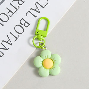 Keyring Backpack Accessories Decorations colorful Flower Keychain Split Rings
