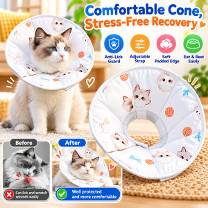 Adjustable Pet Elizabeth Collar Protective E Collar For Cats Dogs Adjustable Neck Cone Anti Licking Scratching Pet Recovery