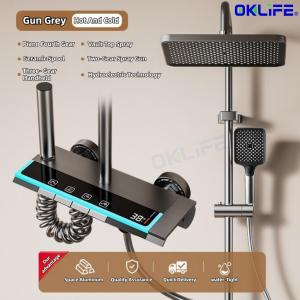 [OKLIFE®]Key 4 Function Water Outlet Shower Faucet Set Full Set Shower Sprinkler Set Multifunctional Pressurized Shower