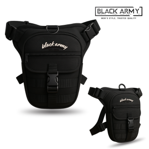 Tas selempang paha pinggang cowok kekinian distro casual trendy hitam model baru pria dewasa