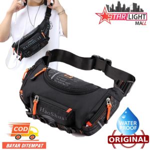Tas Selempang Pria Import HAOSHUAI 5130 Waist Bag Waterproof