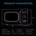 Midea AM820C2RA Light Retro Green Quick Defrost Microwave Oven, 21L. 