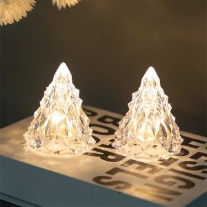 LED Christmas Tree Night Light Diamond Crystal Atmosphere Lamp Living Room New Year Xmas Party Bedroom Decoration