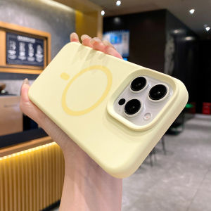 CrashStar MagSafe Solid Color Soft Silicone Shockproof Phone Case For iPhone 16 15 14 Pro Max Plus 13 12 Pro Max Wireless Charging Phone Cover Fashion Simple Anti-fingerprint Casing Shell Hot Sale