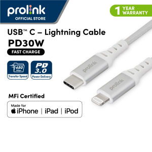 Prolink [Apple C94 MFi Certified |1 meter] 30W USB-C to Lightning PD Cable |Nylon braided|  Fast Charging iPad/ iPhone 13/12/11/XS/X 8/SE/iPad