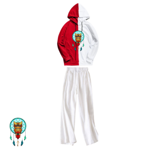 Joy Sana Setelan Hoodie Wanita Korean Remaja / Setelan Hoodie Kombinasi Wanita + Celana Kulot Motif Two Cats