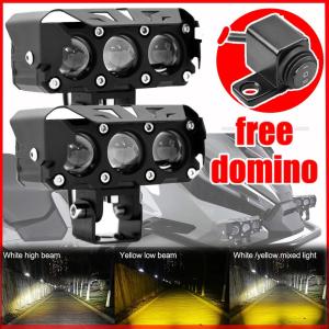 4 Inch 3LED LED Sport Light 120W Dual Color Fog Spotlight Waterproof 12V 24V Ready Stock For Moto SUV ATV Truck 4x4 Offroad Vehicle Lampu Sport 4x4 Tambahan