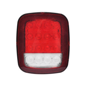 2Pcs 12V 16 LEDs Jeep Tail Light Red&White Stop Turn Light For Jeep Wrangler TJ CJ YJ Boat Stop Back Up Reverse Light