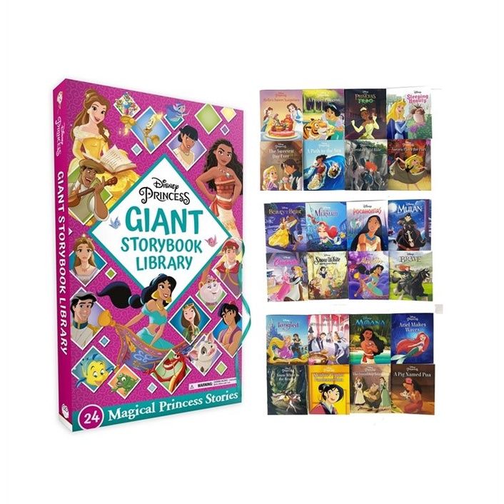 Disney Princess Giant Story Book Library 24 Books Gift Set For