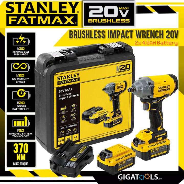 Stanley FATMAX SBW920M2K Cordless Brushless Impact Wrench 20V Max Kit –  GIGATOOLS Industrial Center