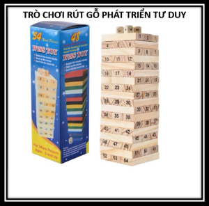 Trò chơi rút gỗ 54 thanh Bộ đồ chơi rút gỗ tăng khả năng sáng tạo và tư duy cho bé mới