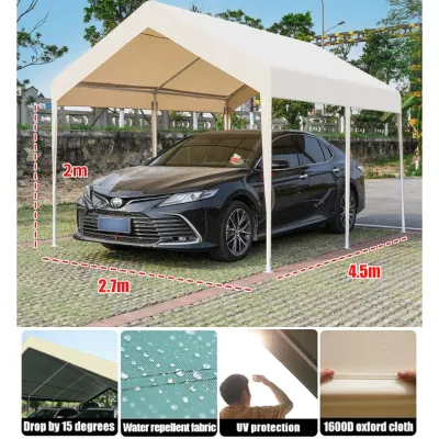 Outdoor Tent Khaki Adjustable Height Tent Car Tent Heavy Duty Waterproof Big Tent Outdoor Tent Professional Sun protection Commercial Stalls Cottage Tent 2*2M/2.7*3M/3*3M/2.7*4.5M Foldable Retractable Tent
