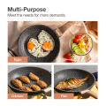 Carote Granite Nonstick Frying Pan Healthy Cooking Wok Periuk Kuali Tak Melekat, Marble Stone Die-Cast Skillet, PFOA Free, All Stove Applied (20/24/28cm,Essential Woody). 
