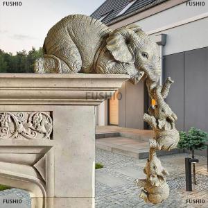 [COD] FUSHI0 Nhựa trang trí thủ công 3-mảnh thực tế Voi Mẹ treo 2-em bé figur