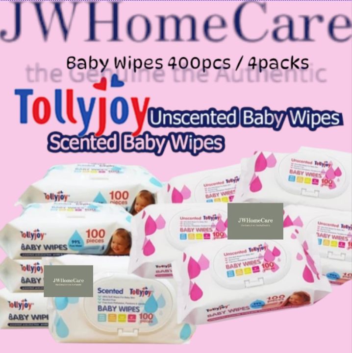 🔥READY STOCK🔥4PACKS x 100's🔥TOLLYJOY BABY WIPES🔥SCENTED / UNSCENTED 99 ...