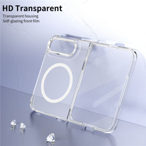 For iphone Duo 5G Case Transparent Magnetic for Magsafe Case For iphoneDuo Hinge Protection Shockproof Screen Glass Cover