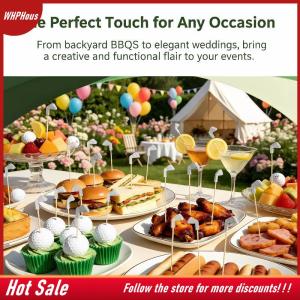 【COD】🔥🔥🔥 Golf Cocktail Picks 4.7 IN Wooden Party Toothpicks Appetizer Skewer for Fruit Barbecue Cheese Events
