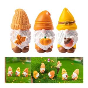 Pack Of 3 Realistic Leaf Shape Gnomes Garden Figurines Perfect for Patios and Balcony Decoration Durable Resin Dwarf