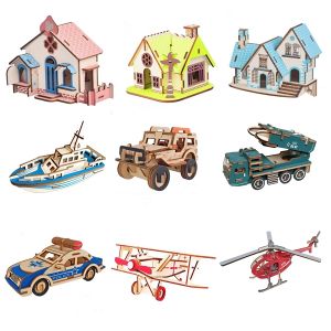 Puzzle 3D DIY Bahan Kayu Jigsaw Puzzle Mainan Edukasi Anak MURAH