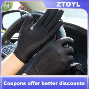 【ZTOYL】 Woman Gloves For Summer Sunscreen Driving Gloves Female Thin Cotton Sweet Solid Color Non-Slip Touchscreen Breathable