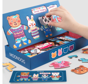 [SG SELLER] MyKid Palace Magnetic Wooden Animals Costume Puzzle Toy