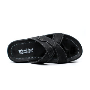 Sandal Slop Kulit Pria Trendy Working W-02 Sendal Casual Slop Slip On Murah