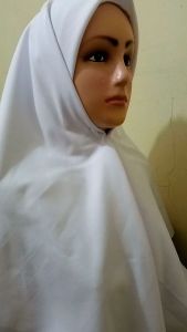 hijab segiempat Armeelia(santriwati/siswi) katun voal putih bordir logo