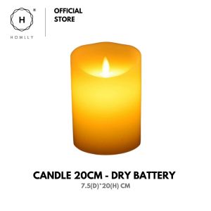 Homlly LED Flickering Flameless Advent Fireplace Battery Candle (Dry Battery)