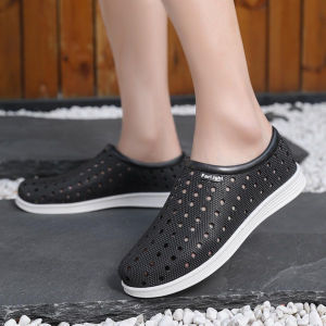 Mens stylish breathable sandals rubber non-slip sole fashionable comfortable waterproof and breathable outdoor shoes round toe breathable and stylish slip-on shoes