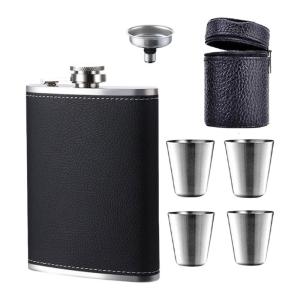 Square Wine Flasks with Funnel and Cup Stainless Steels Hip Flasks Portable Outdoor Whiskeys Beer Pots Container
