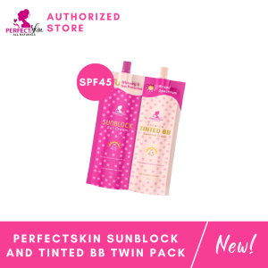 PerfectSkin Sunblock and Tinted BB Twin Pack Spf45 Sunscreen Whitening and Moisturizing