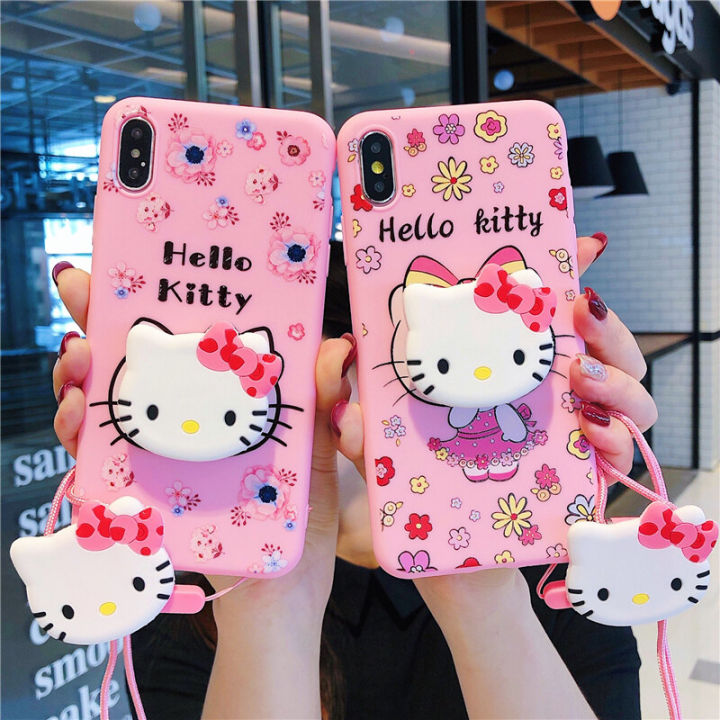 Kitty Oppo 3s Back Cover Pink Cartoon For OPPO A5s A7 A12 Cute